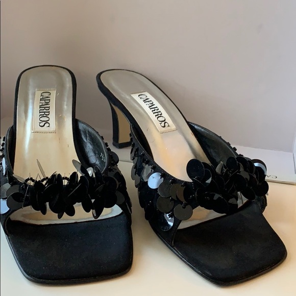 Caparros evening shoe/black sequins/kitten heels - Picture 2 of 12